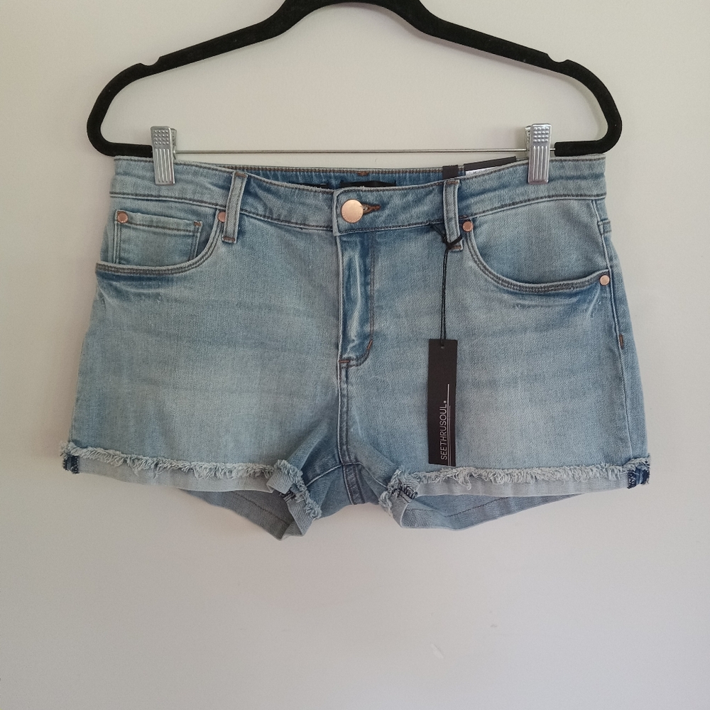 NWT SEETHRUSOUL MID RISE BOYFRIEND SHORT SIZE 30
